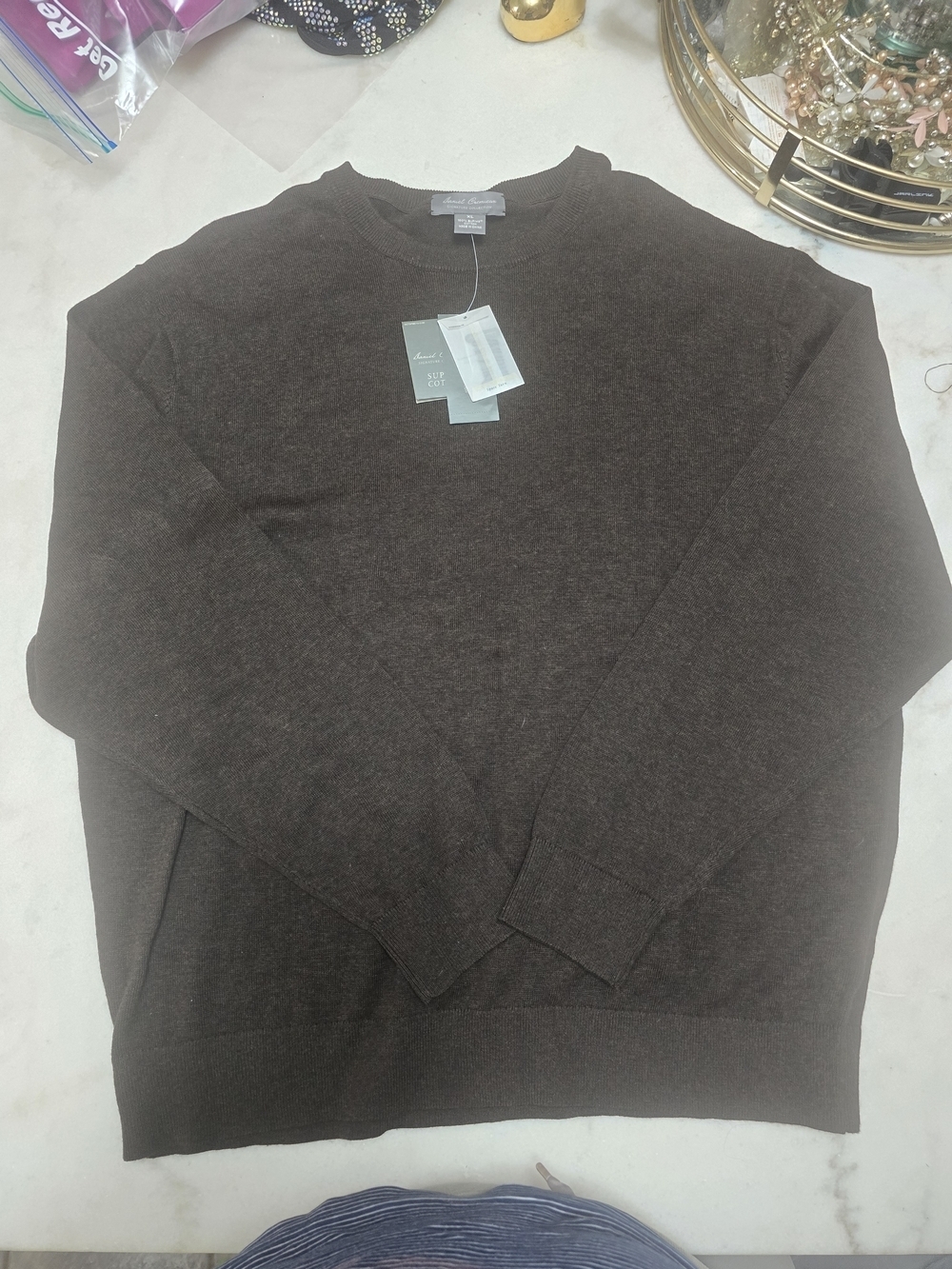 Brown Crewneck Men's Sweater - Classic Knit